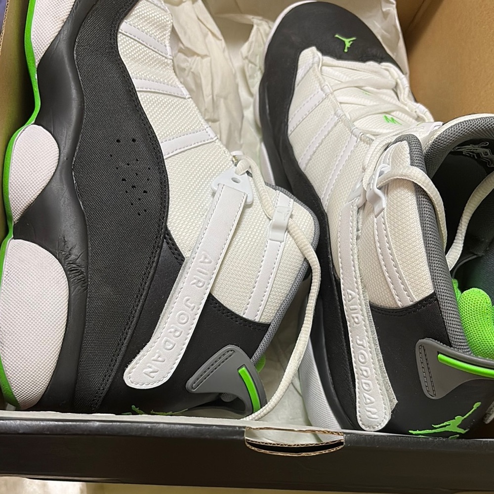 Jordan Men's Shoes - Black, White, and Green